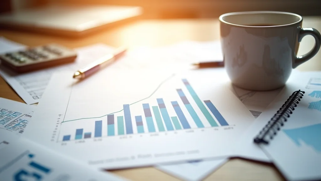 Gráfico impreso de evolución del ahorro sobre un escritorio