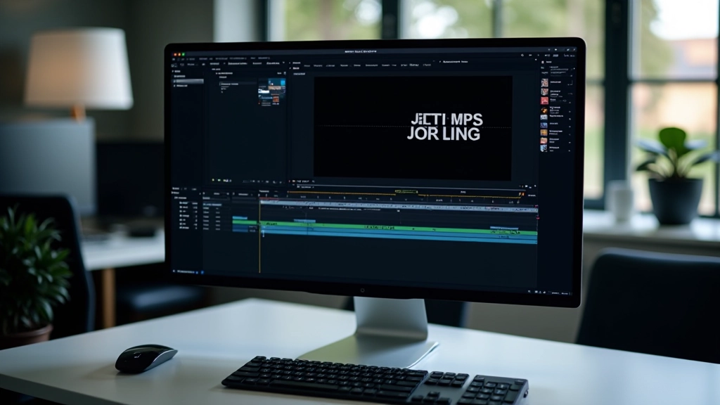 Software de animação aberto com timeline mostrando keyframes de movimento de texto e efeitos visuais aplicados