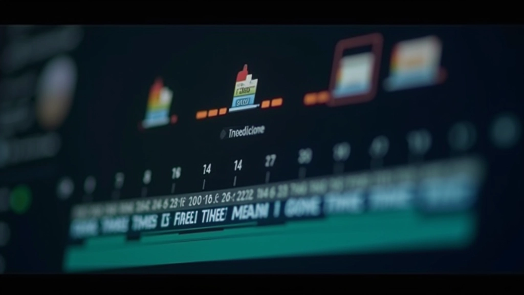 Timeline de animação em software profissional com keyframes de títulos, barras de tempo e curvas de easing, interface de edição clara